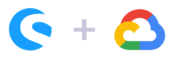 Shopware-Logo kombiniert mit Google Cloud Platform-Logo, symbolisiert Integration oder Hosting von Shopware in der Google Cloud.