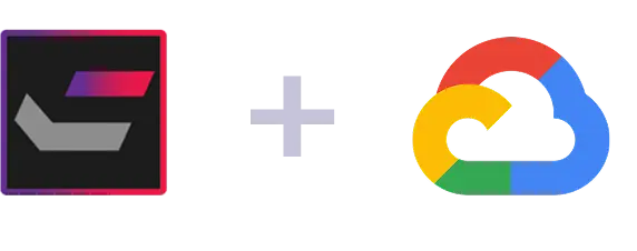 Logo von HCL Commerce kombiniert mit dem Logo der Google Cloud Platform, symbolisiert die technische Integration oder Partnerschaft zwischen beiden Plattformen.