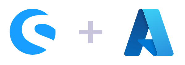 Shopware-Logo kombiniert mit Microsoft Azure-Logo, symbolisiert Integration oder Hosting von Shopware in der Azure-Cloud.