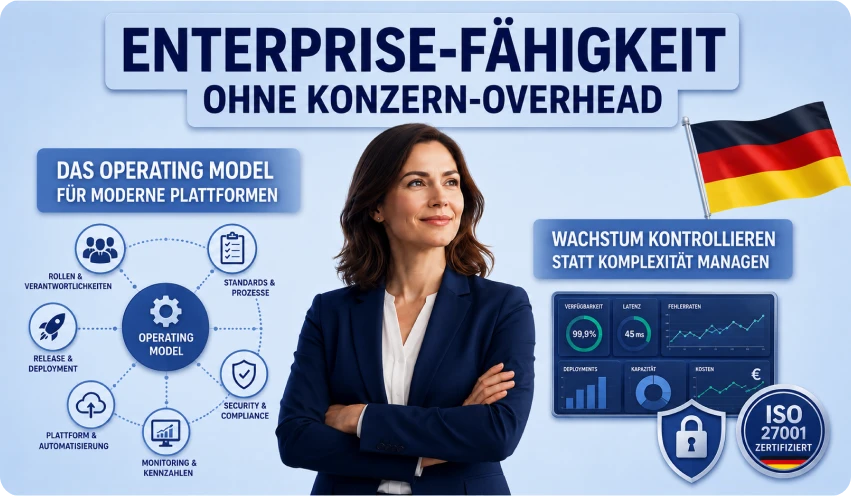 Enterprise-Fähigkeit ohne Konzern-Overhead: Operating Model für moderne Plattformen