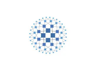 HAProxy logo in blue, stylized network structure in the shape of a circle, symbol for load balancing and reverse proxy